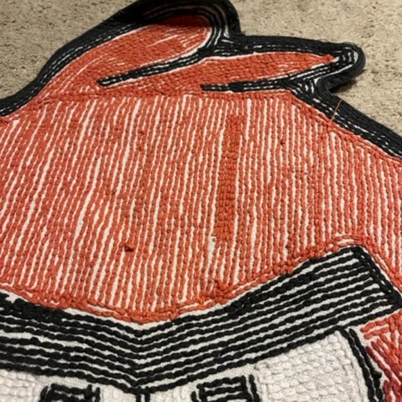 VTG Angry Bird Red Handmade Cotton Area Rug 23x25" - Picture 7 of 12
